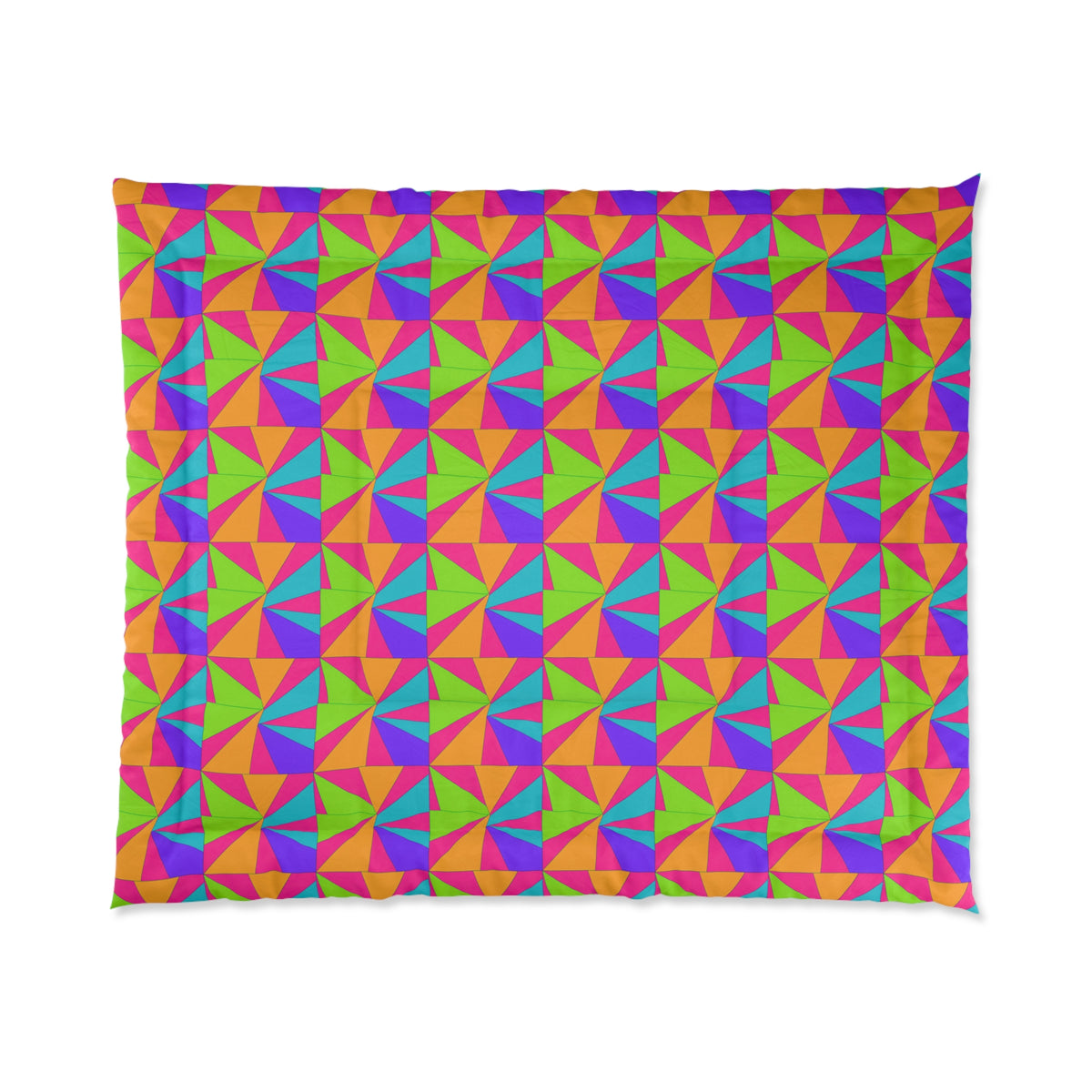 Cubist Sunburst Blocks Comforter – Tropical Punch