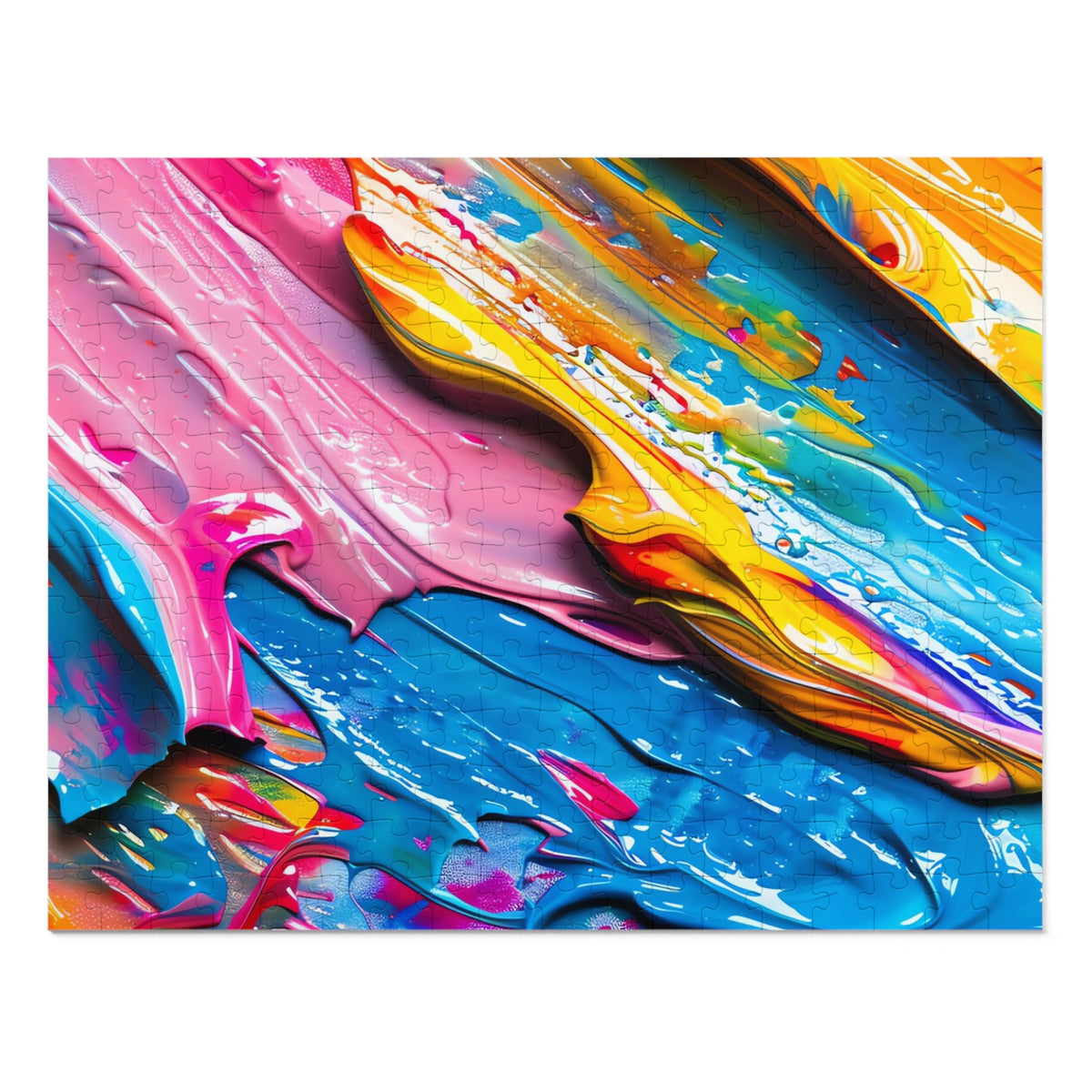 Vivid Paint Strokes Jigsaw Puzzle with Tin – Paint Stroke Abstract