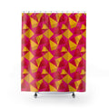 Faceted Gold Panels Shower Curtain – Faceted Gem Geometric Pattern