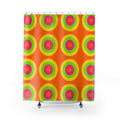 Giant Op-Art Jewel Rings Shower Curtain – Hot Citrus Festive