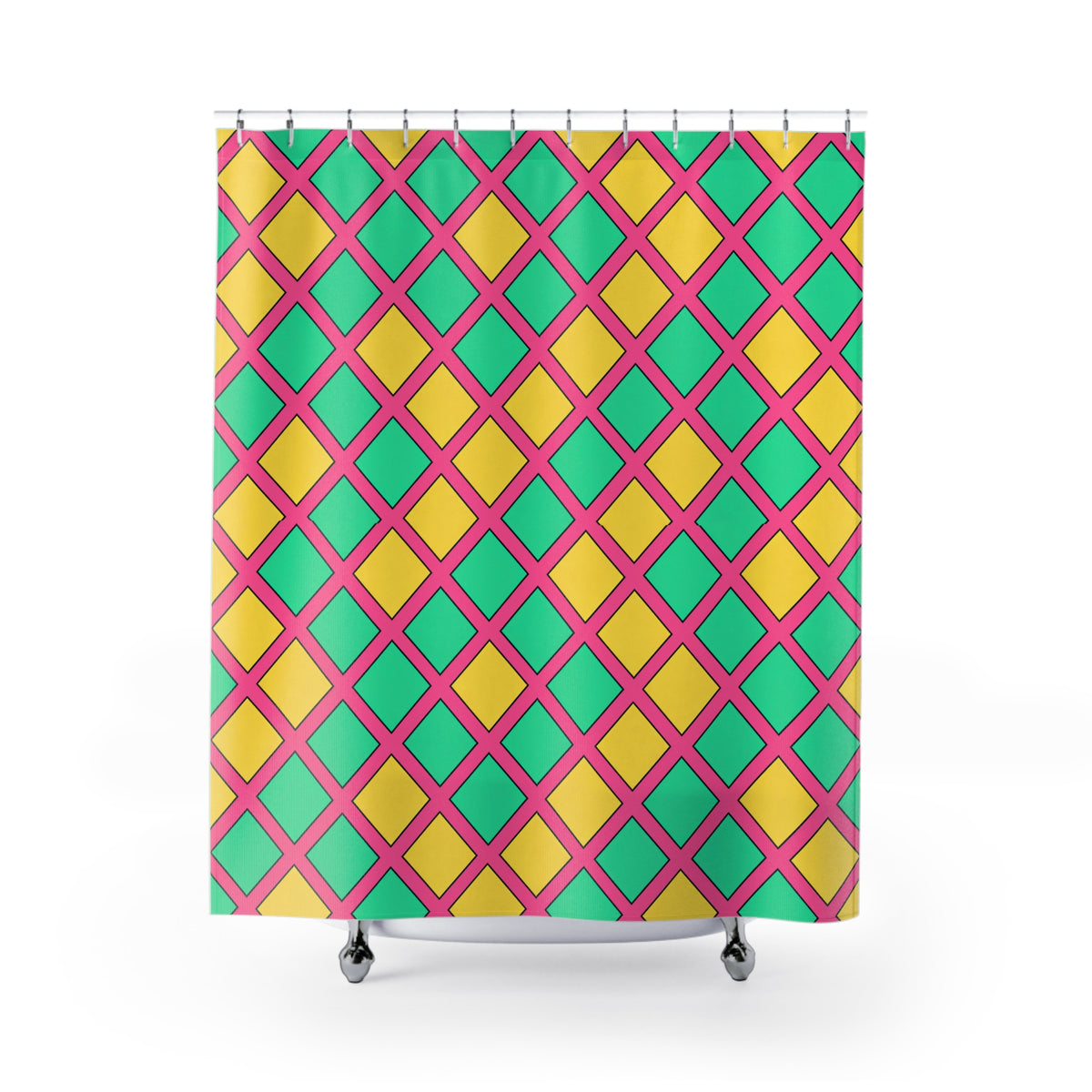 Harlequin Gold Grid Shower Curtain – Candy Christmas