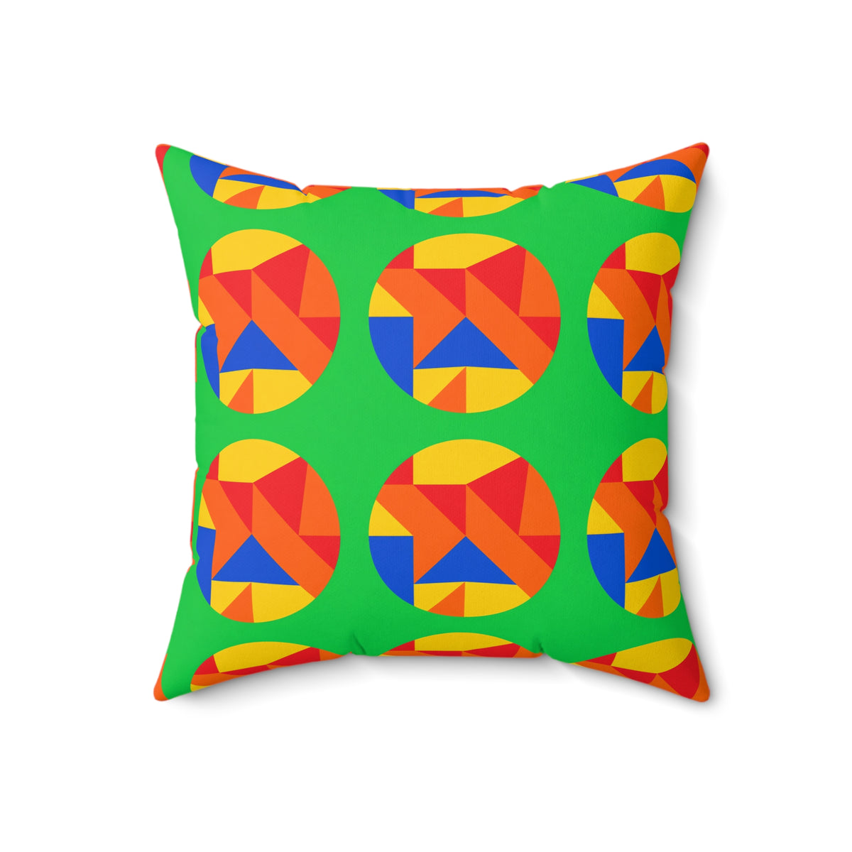 Broken Circle Planes Faux Suede Cushion – Cubist Abstract Pattern