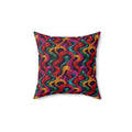 Molten Candy Ribbons Faux Suede Cushion – Psychedelic Pop Pattern