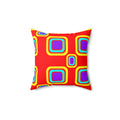 Big Ripple Squares Faux Suede Cushion – Op-Art Concentric Squares Pattern