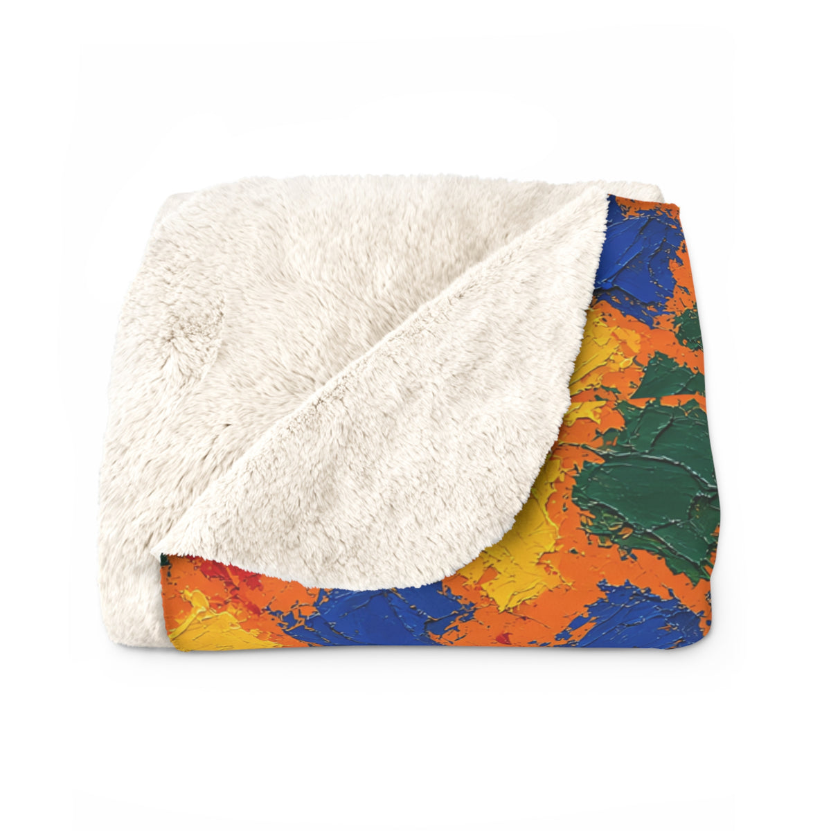 Palette Knife Slabs Sherpa Fleece Blanket – Palette Knife Abstract Pattern
