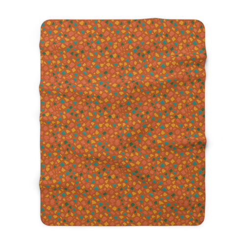 Angular Shard Scatter Sherpa Fleece Blanket – Terrazzo Pattern