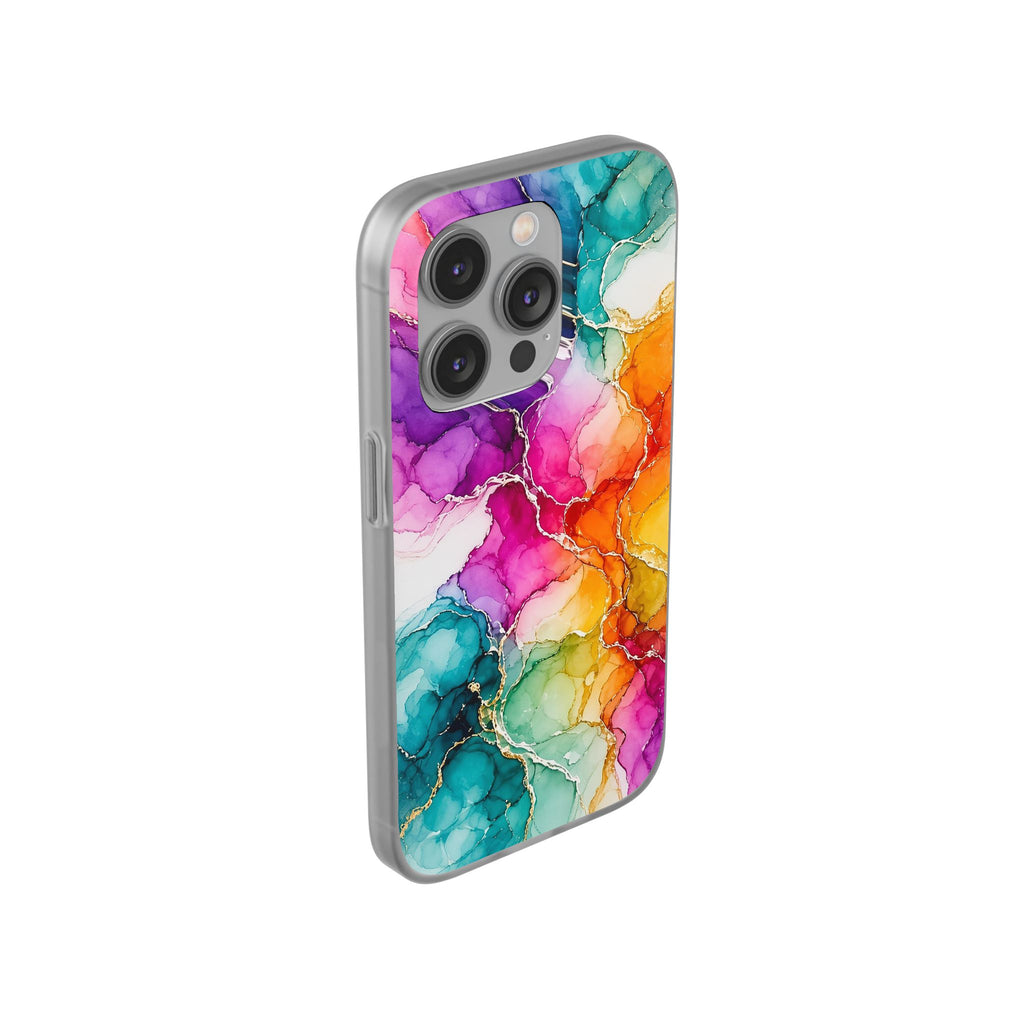 Rainbow Alcohol Ink Bloom Flexi Phone Case