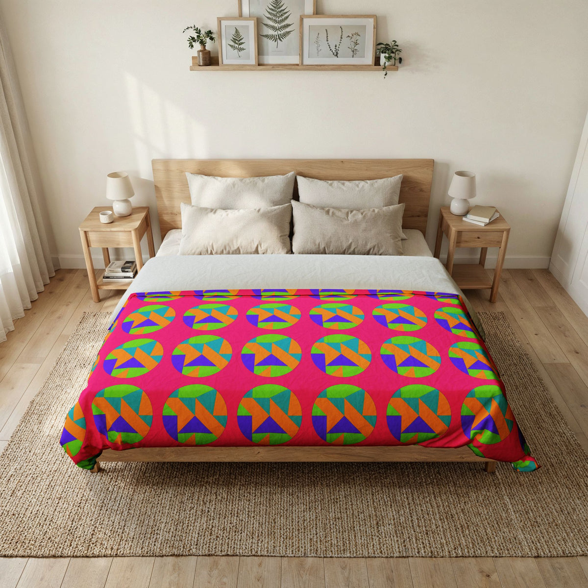 Broken Circle Planes Cotton Duvet Cover – Tropical Punch