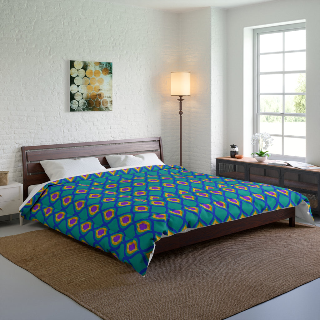 Grand Gold Ogee Lattice II Comforter – Peacock Jewel