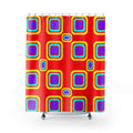 Big Ripple Squares Shower Curtain – Op-Art Concentric Squares Pattern