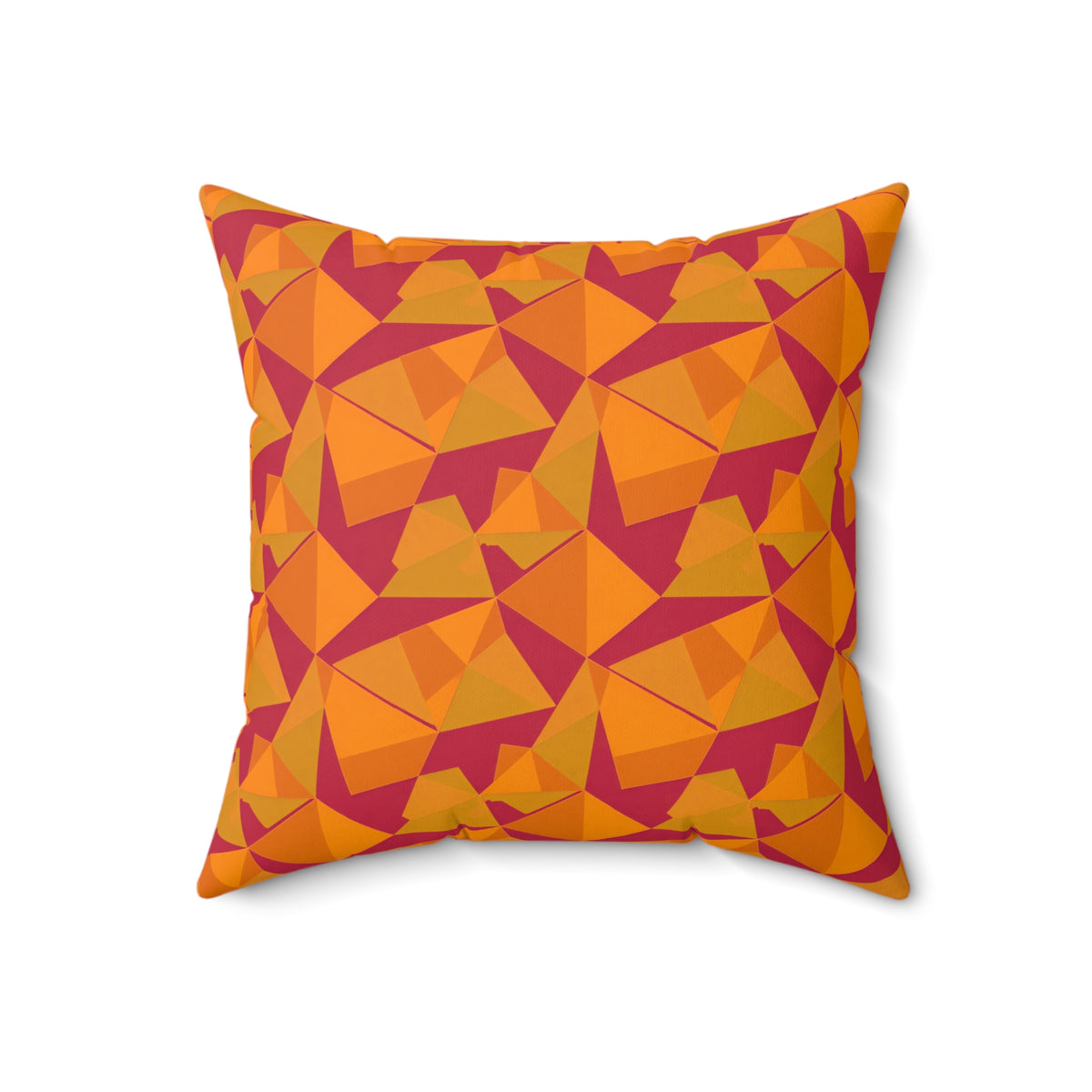 Faceted Gold Panels Faux Suede Cushion – Cranberry Spice