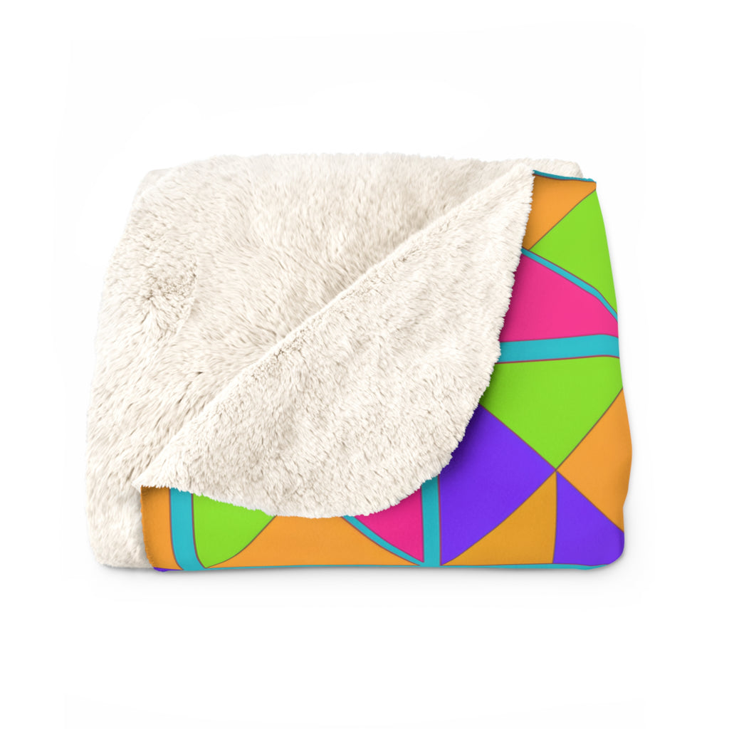 Split Square Fiesta Sherpa Fleece Blanket – Tropical Punch