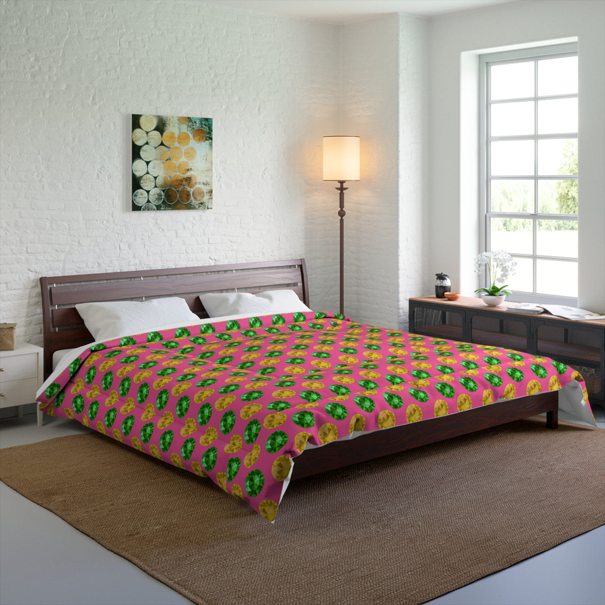 Half-Drop Gem Grid Comforter – Candy Christmas