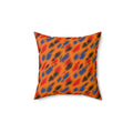 Dry-Brush Drags Faux Suede Cushion – Expressionist Brushstroke Abstract Pattern