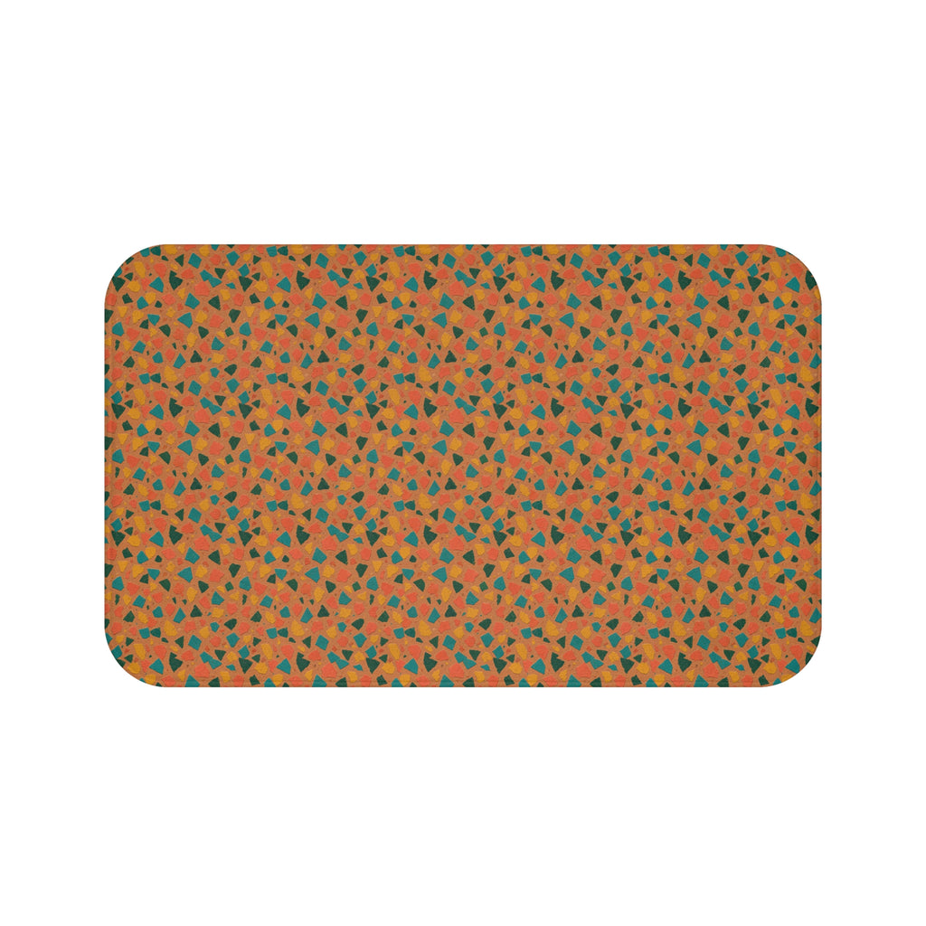 Shattered Tile Shards Bath Mat – Abstract Chip Pattern Pattern
