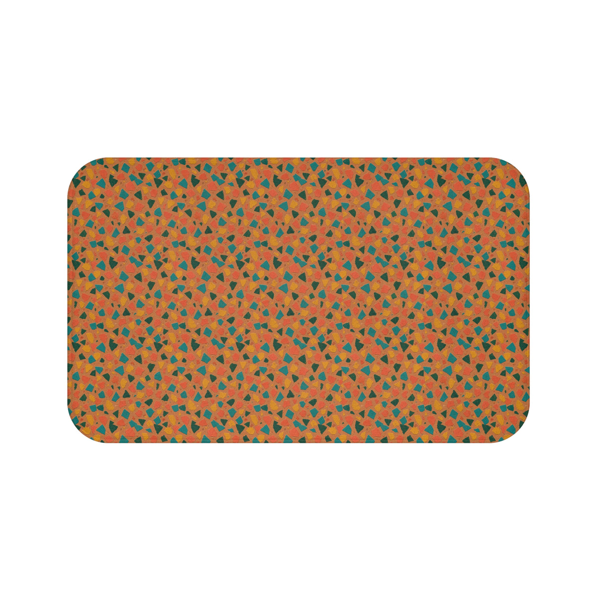 Shattered Tile Shards Bath Mat – Abstract Chip Pattern Pattern