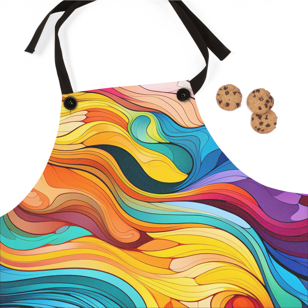 Neon Wave Swirl Apron – Psychedelic Wave Art