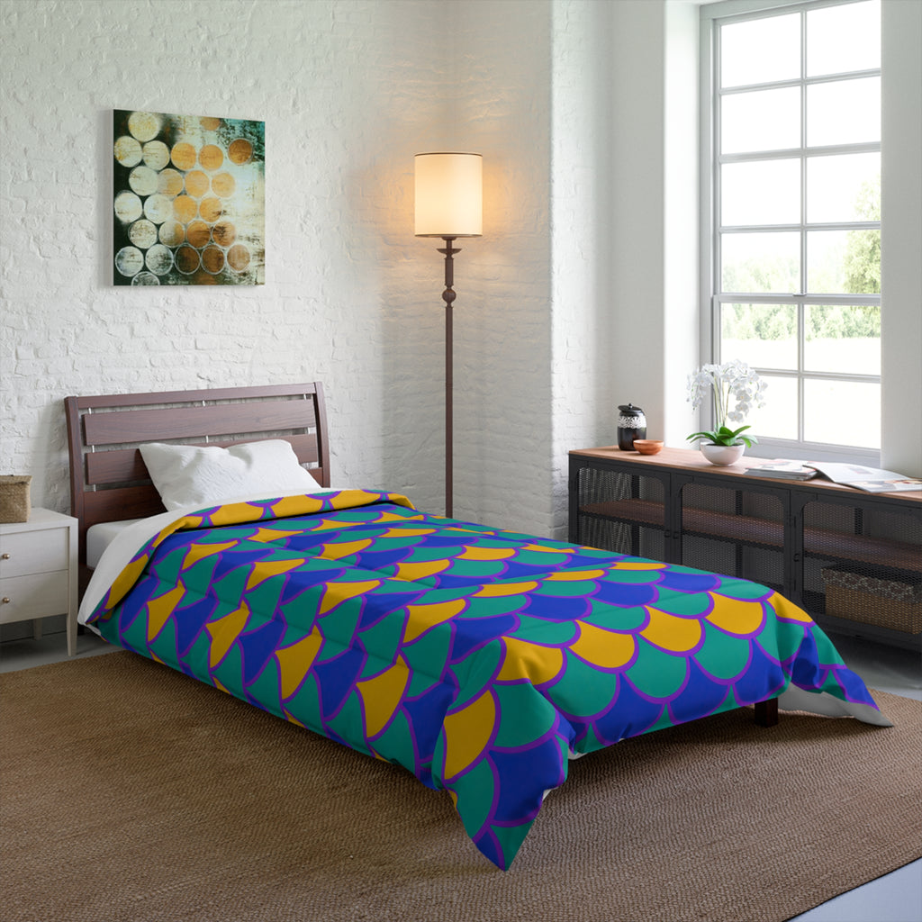 Big Jewel Scales II Comforter – Peacock Jewel