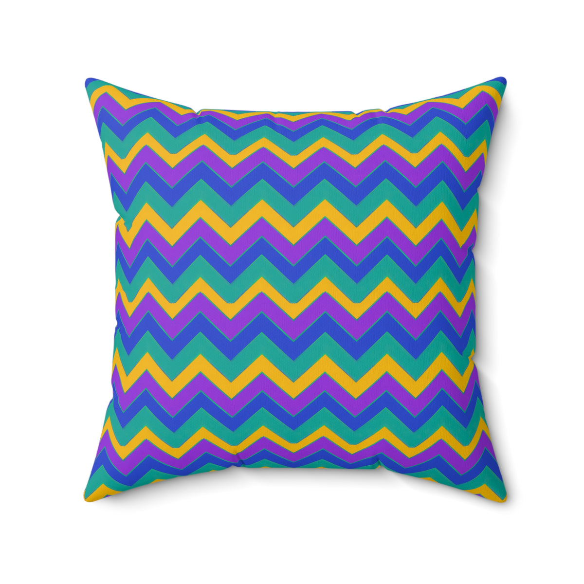 Jewel Chevron Bands Faux Suede Cushion – Peacock Jewel