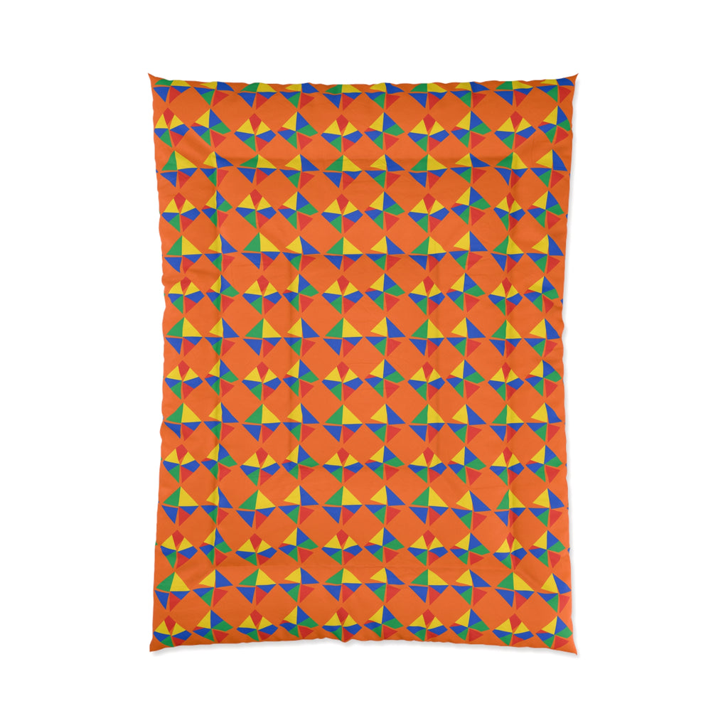 Stacked Cubist Prisms Comforter – Cubist Geometric Pattern