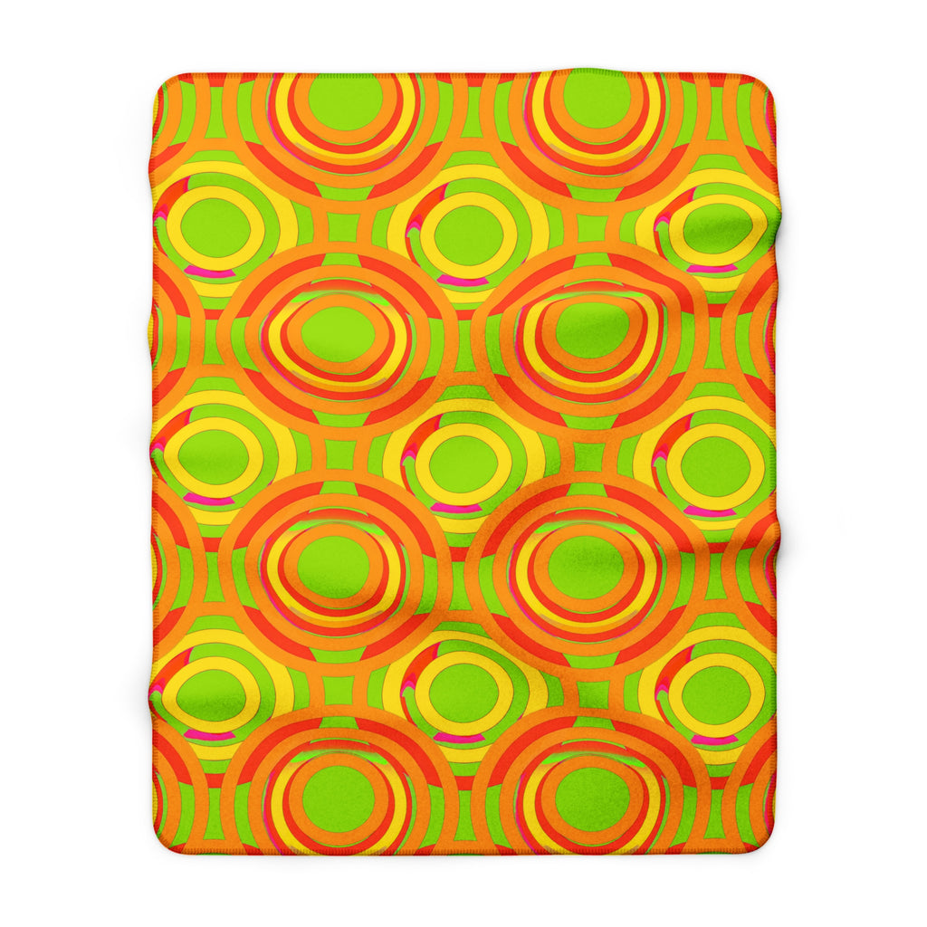 Interlocking Ring Ripples Sherpa Fleece Blanket – Hot Citrus