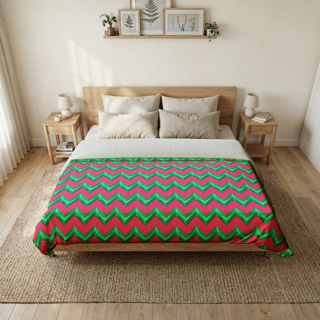 Broad Cut-Gem Chevrons Cotton Duvet Cover – Candy Christmas
