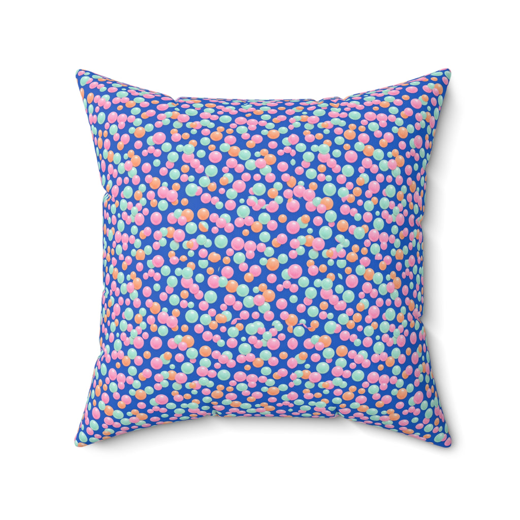 Bubble Cluster Pop Faux Suede Cushion – Soft Abstract Pattern