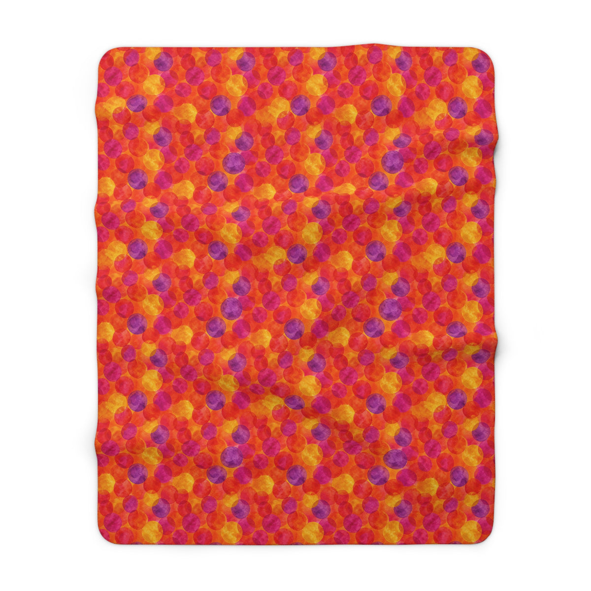Glaze Circle Overlaps Sherpa Fleece Blanket – Wet-In-Wet Abstract Pattern