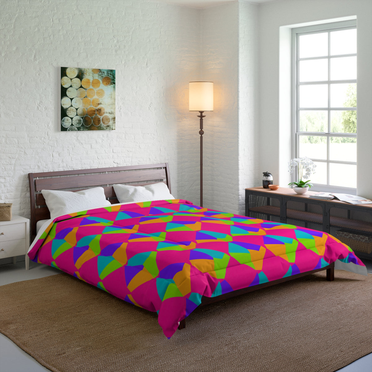 Grand Fractured Rhombus Comforter – Tropical Punch