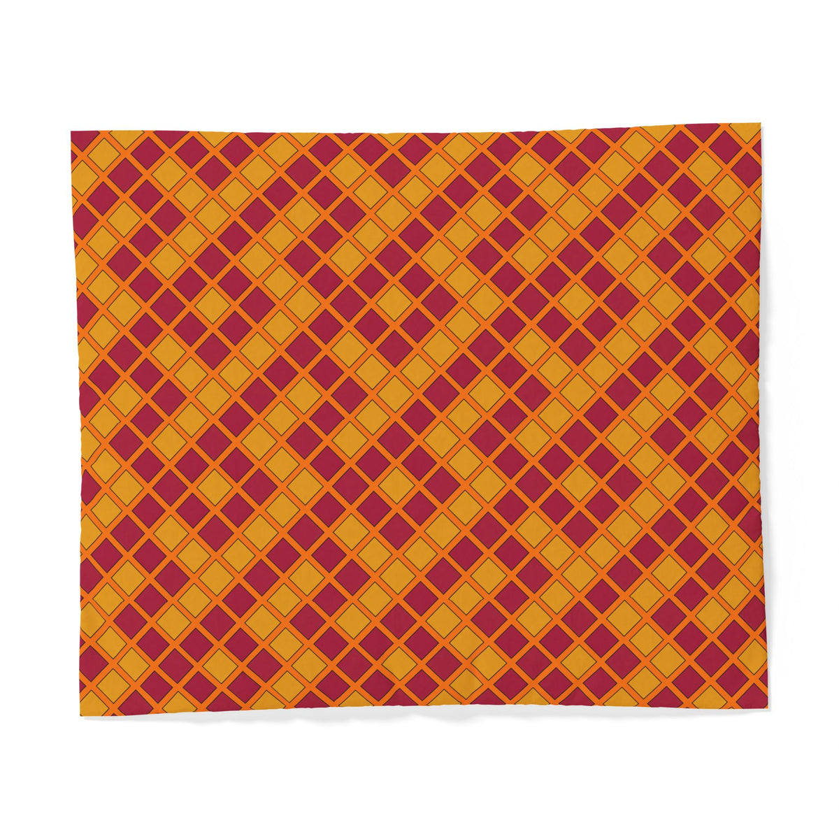 Harlequin Gold Grid Cotton Duvet Cover – Cranberry Spice