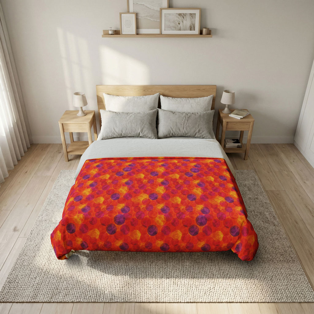 Glaze Circle Overlaps Cotton Duvet Cover – Wet-In-Wet Abstract Pattern