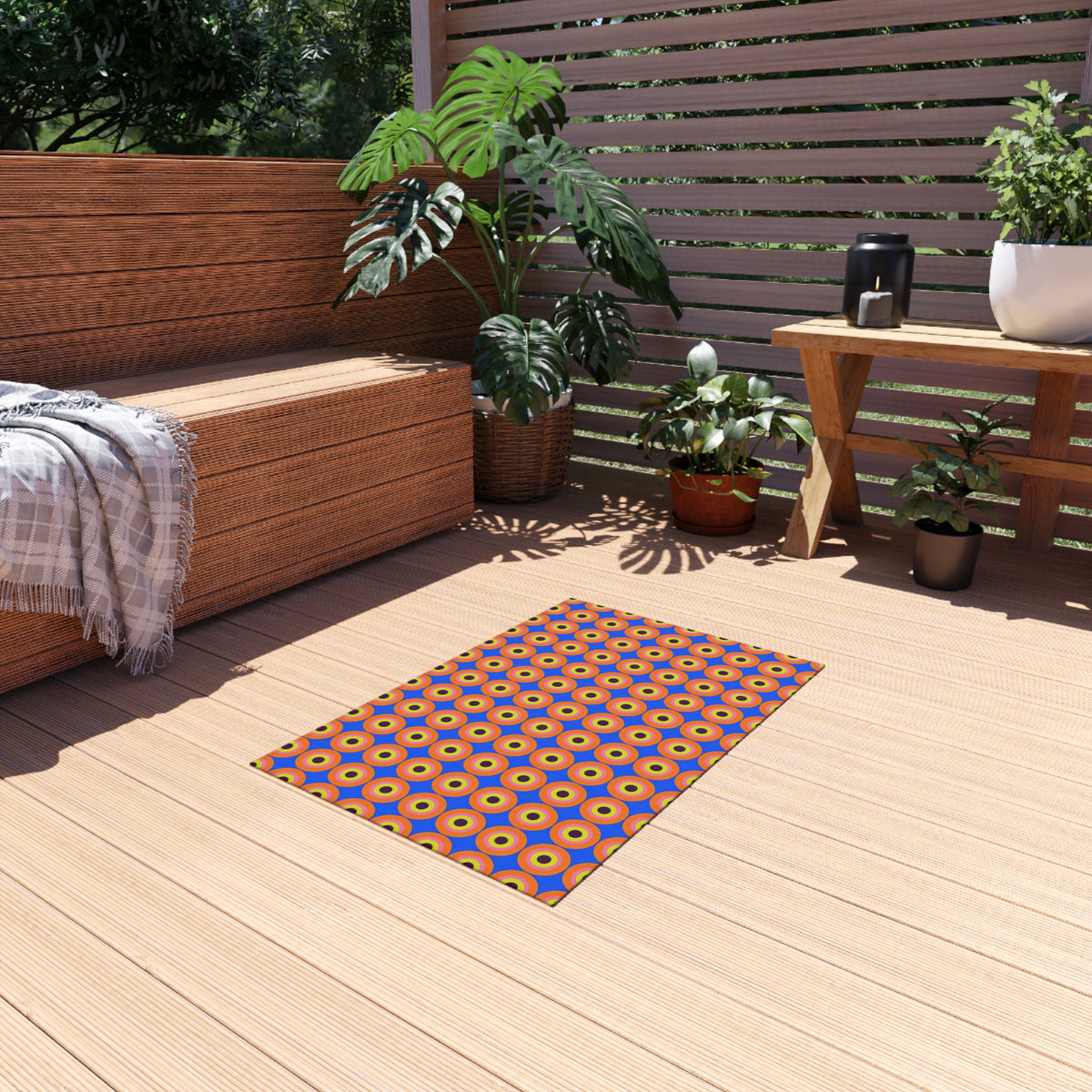 Pop Target Dots Outdoor Rug – Op-Art Pattern