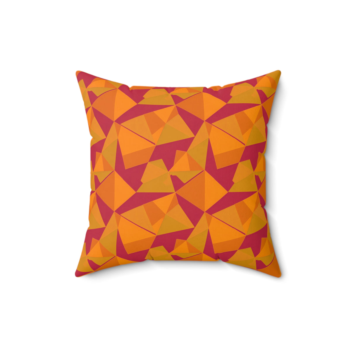 Faceted Gold Panels Faux Suede Cushion – Cranberry Spice