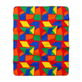 Cubist Block Quilt Sherpa Fleece Blanket – Cubist Geometric Pattern