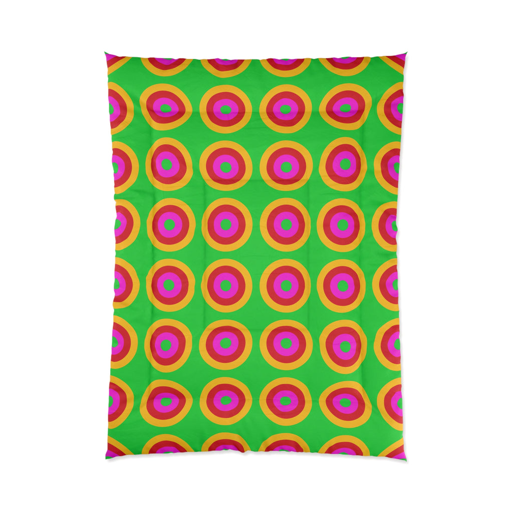 Giant Op-Art Jewel Rings Comforter – Op-Art Concentric Circles Pattern