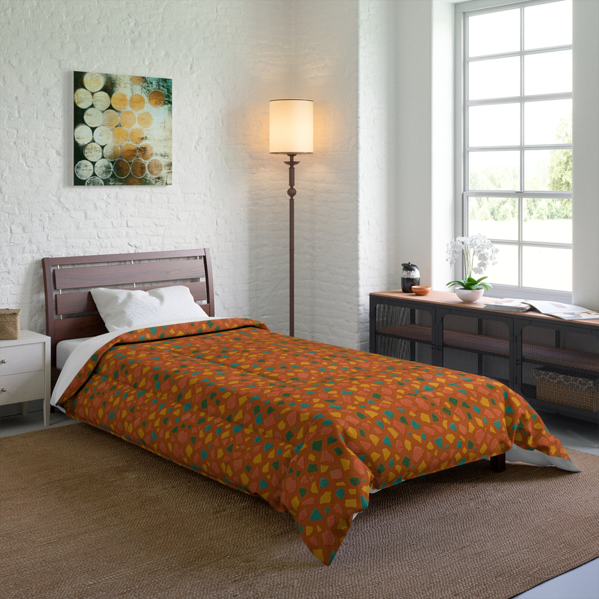 Angular Shard Scatter Comforter – Terrazzo Pattern