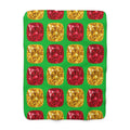 Giant Cut Gem Grid Sherpa Fleece Blanket – Faceted Gem Geometric Pattern