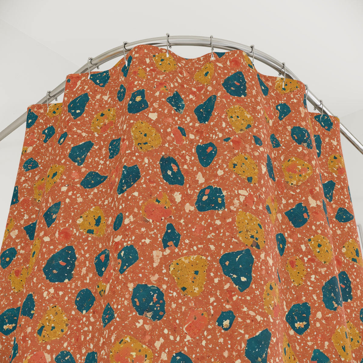 Two-Scale Chips Shower Curtain – Abstract Chip Pattern Pattern