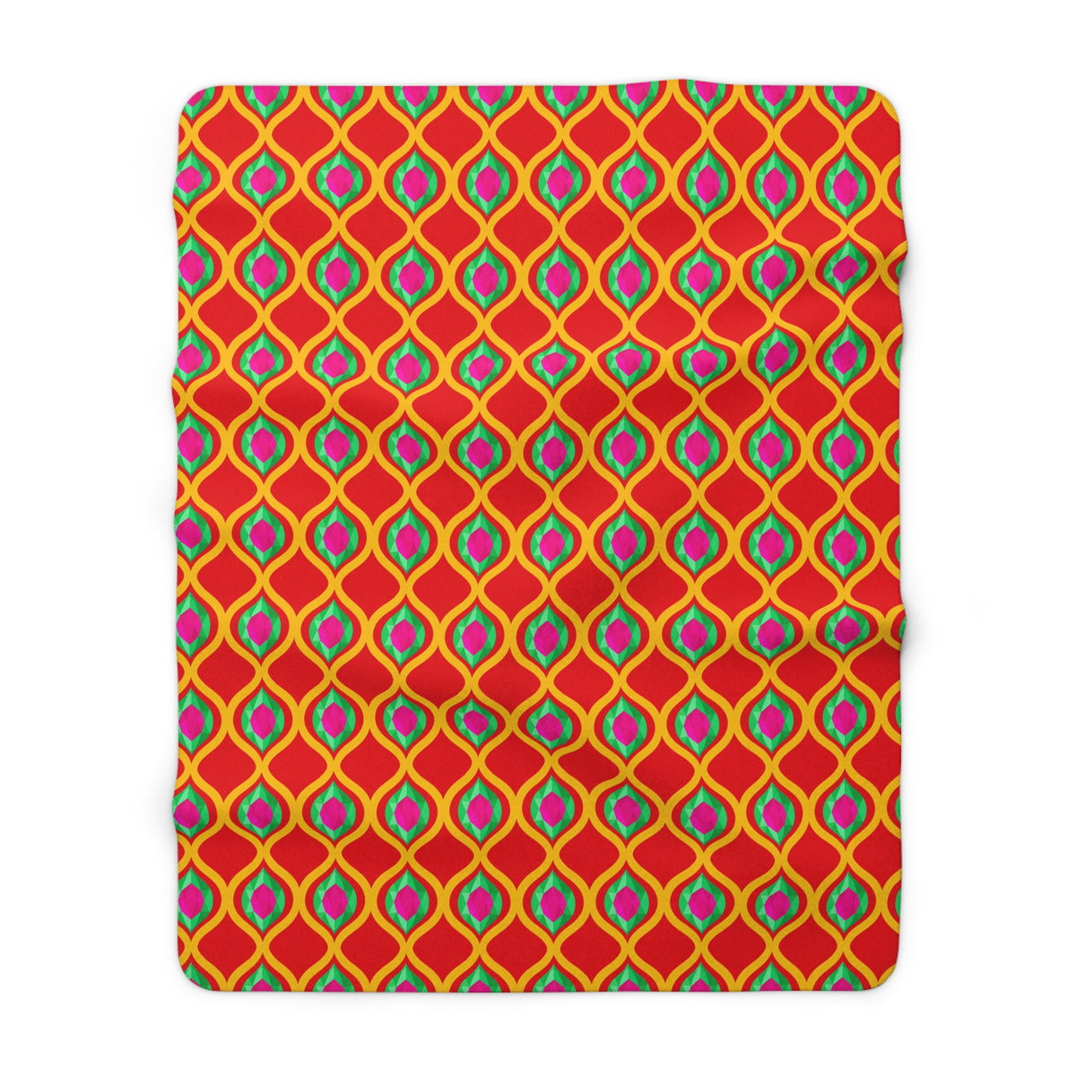 Grand Gold Ogee Lattice II Sherpa Fleece Blanket – Ogee Lattice Geometric Pattern