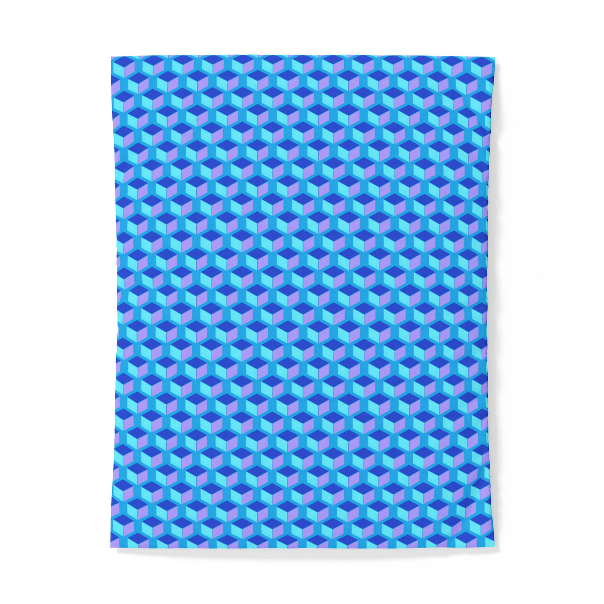 Giant Faceted Cubes II Cotton Duvet Cover – Ice Jewel