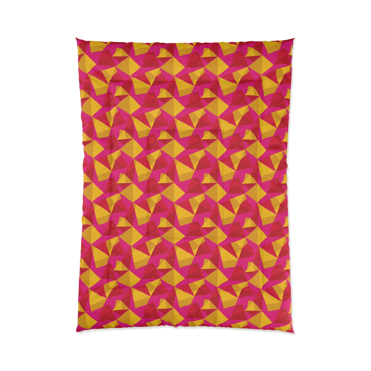 Faceted Gold Panels Comforter – Faceted Gem Geometric Pattern