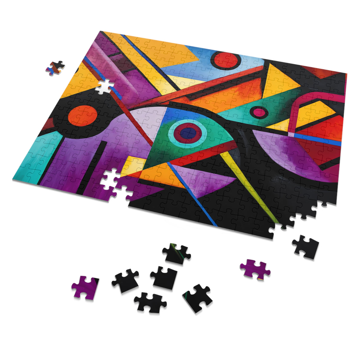 Geometric Night Rhythm Jigsaw Puzzle with Tin – Geometric Abstract Art