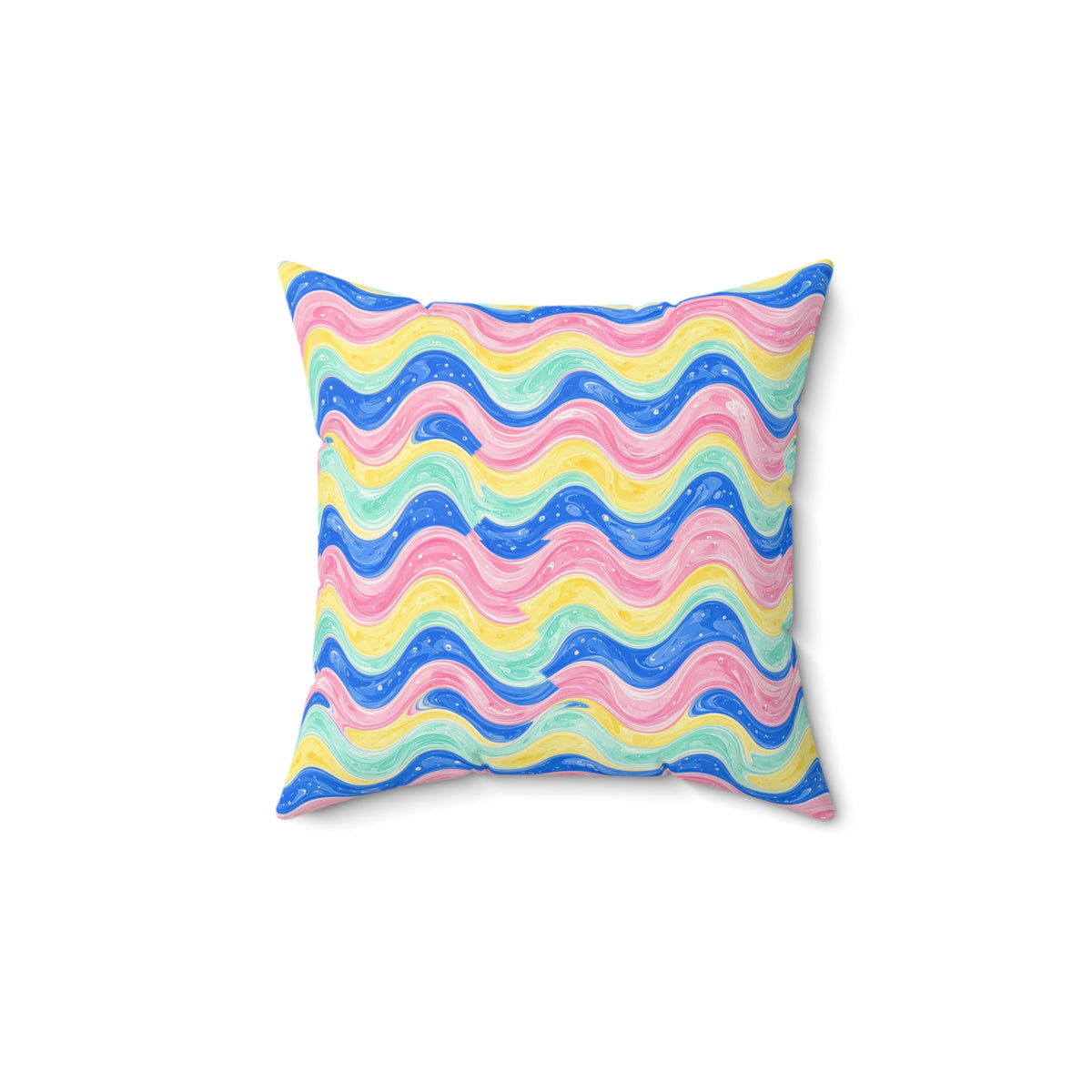 Icing Drip Waves Faux Suede Cushion – Candy Fluid Art Pattern