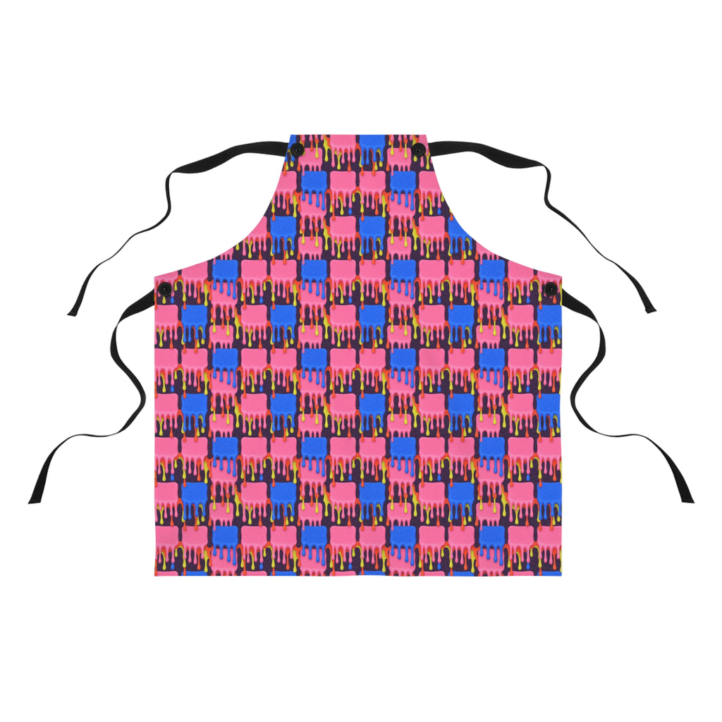 Melting Checkerboard Apron – Psychedelic Op-Art Pattern