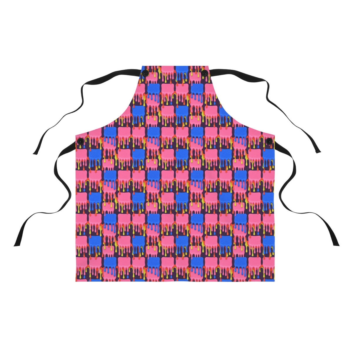 Melting Checkerboard Apron – Psychedelic Op-Art Pattern
