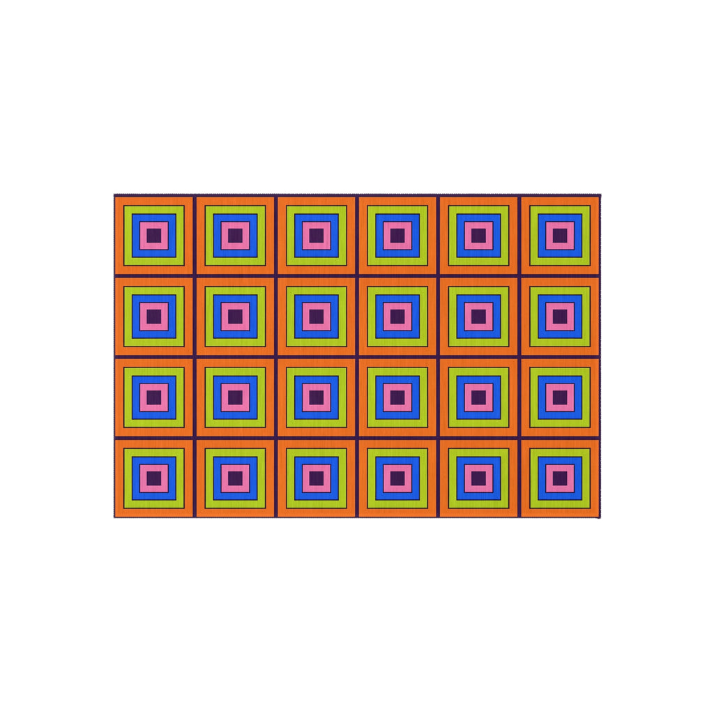 Concentric Square Pop Outdoor Rug – Op-Art Pattern