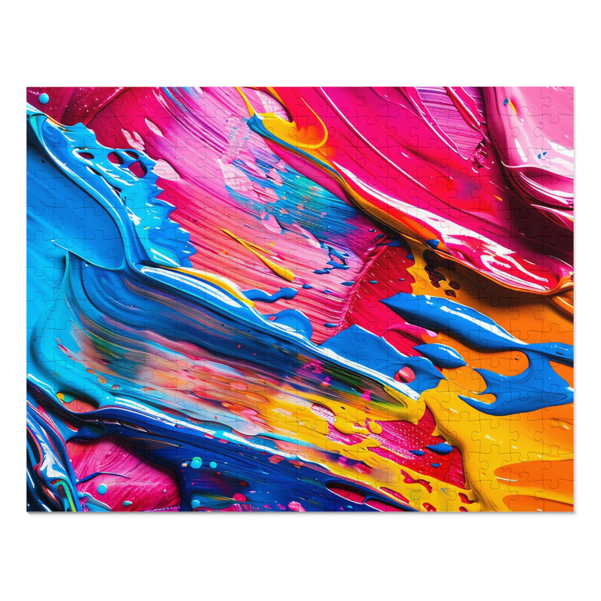 Rainbow Paint Smear Jigsaw Puzzle with Tin – Paint Stroke Abstract
