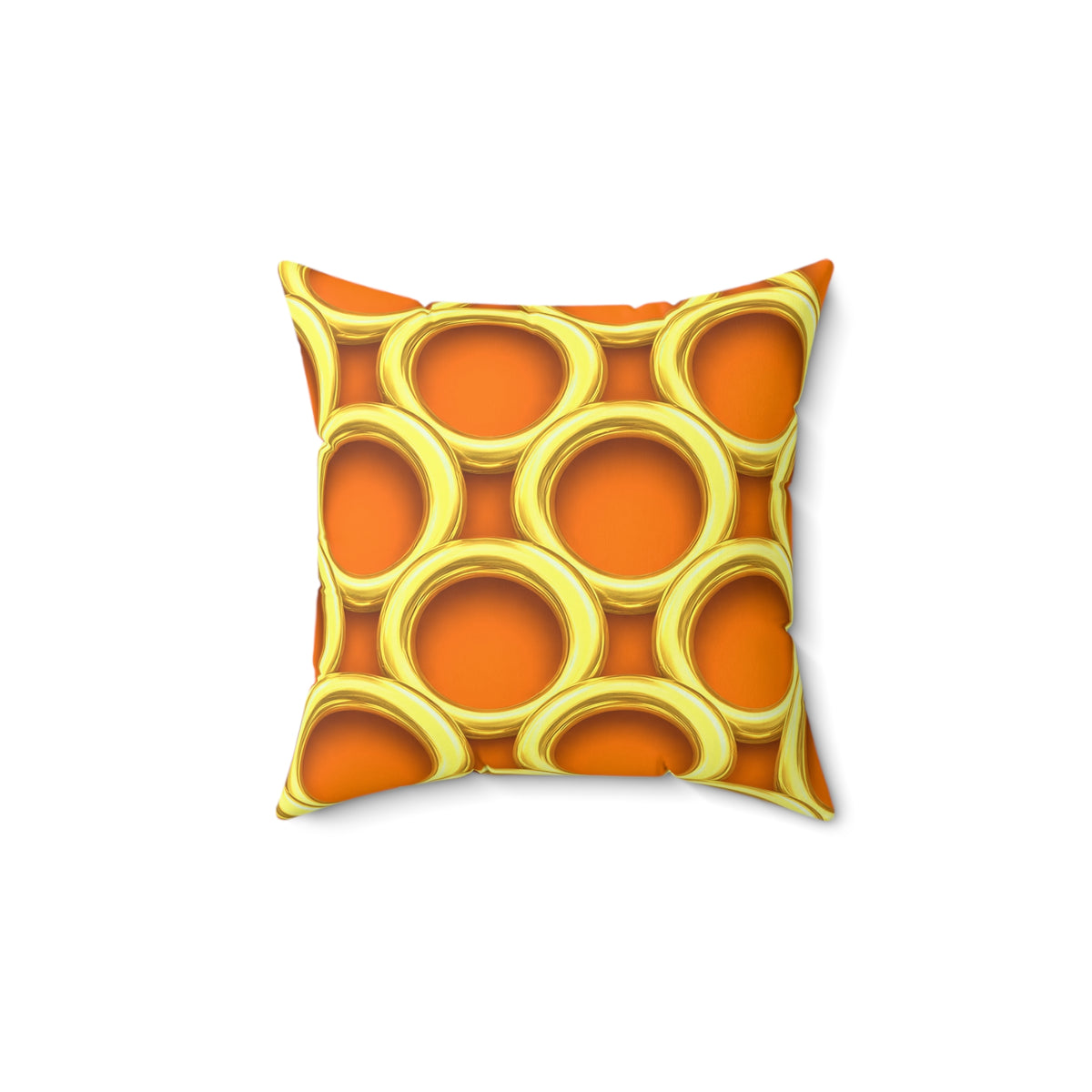 Big Gold Ring Weave Faux Suede Cushion – Hot Citrus Festive