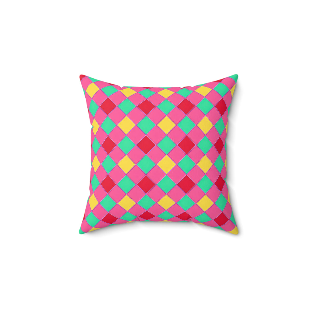 Jewel Harlequin Check Faux Suede Cushion – Candy Christmas