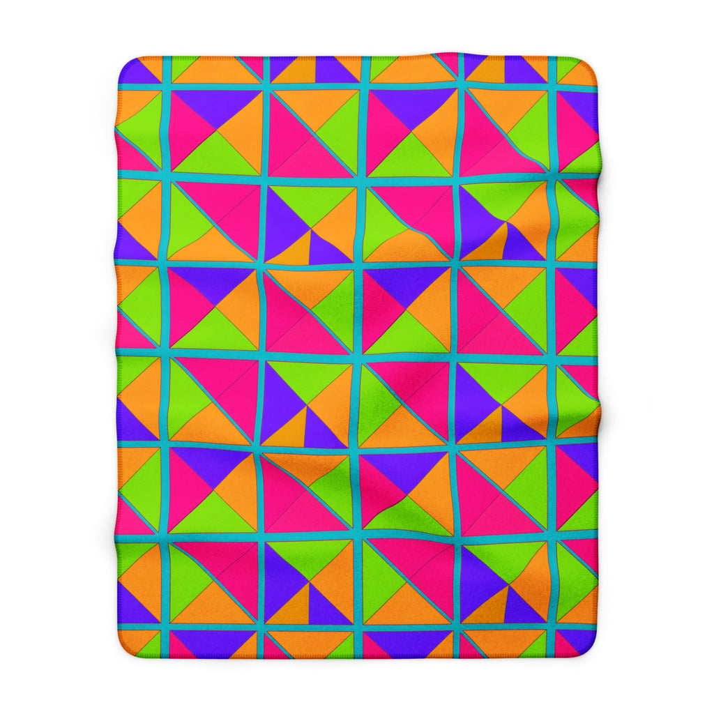 Split Square Fiesta Sherpa Fleece Blanket – Tropical Punch